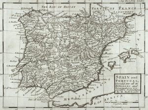 スペインとポルトガルの地図、1731年